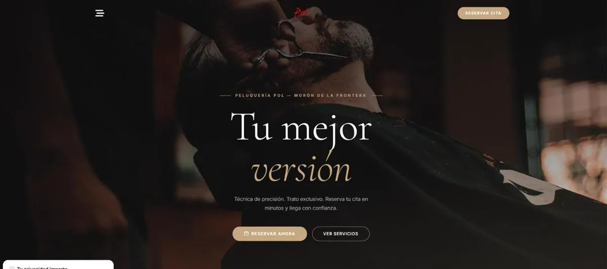 Página de inicio de Peluquería Pol